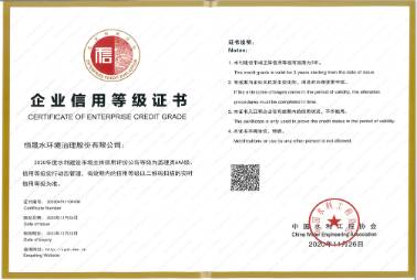 企業信用等級證書（中水協）